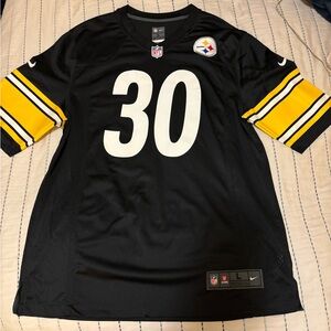 Nike Black and Yellow Football Jersey 30 Connor